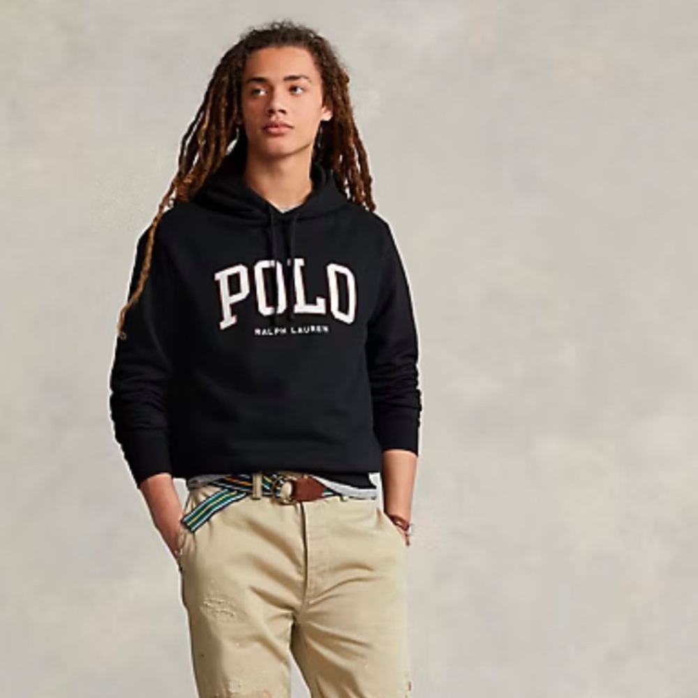 NEW Polo Ralph Lauren Hoodie Black | Big POLO Logo | Unisex | NWT